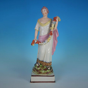 Large Staffordshire Pearlware Pottery Flora Figure