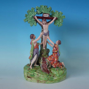 Staffordshire Pearlware Bocage Crucifixion Group
