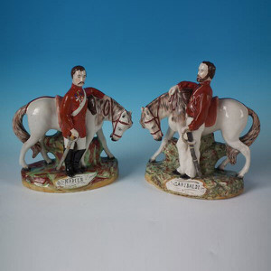 Pair Kent Staffordshire Napier & Garibaldi figures