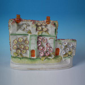 Staffordshire house with flowers (large)