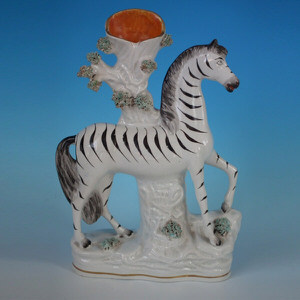 Staffordshire Zebra spill vase