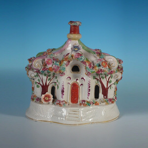 Staffordshire pottery cottage pastille burner