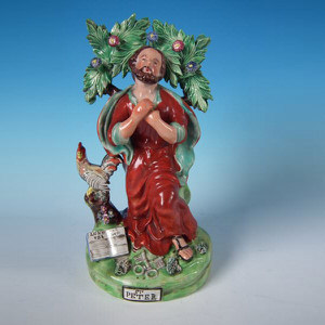 Staffordshire Pottery Pearlware 'St Peter' bocage group