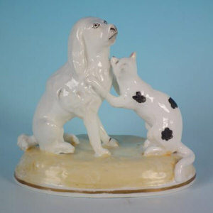 Alcock Staffordshire dog & cat figure