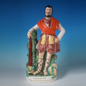 Staffordshire Pottery figure of Hercules - titled