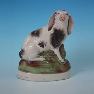 Staffordshire Pottery Rabbit figure - lop eared