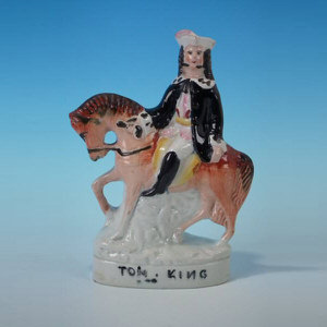 Staffordshire Pottery 'Tom King' figure on horseback