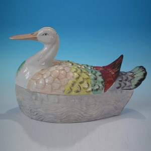 Staffordshire Pottery Duck Tureen