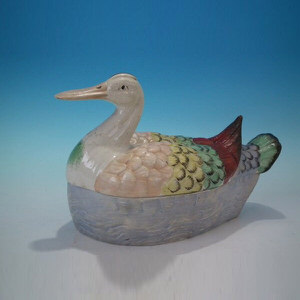 Staffordshire Pottery Duck Tureen