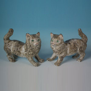Pair Kent Staffordshire Cats