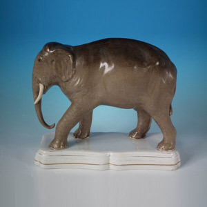 Large Staffordshire Pottery Elephant Figure