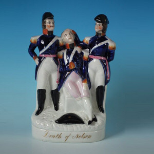 Staffordshire Pottery figure group, 'Death of Nelson'