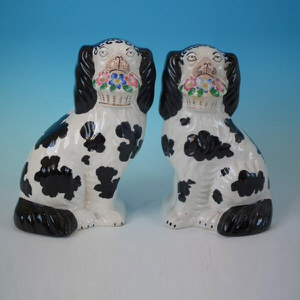 Staffordshire Disraeli Flower Basket Spaniel