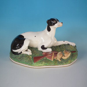 Copeland & Garrett Staffordshire Pottery Dog Figure