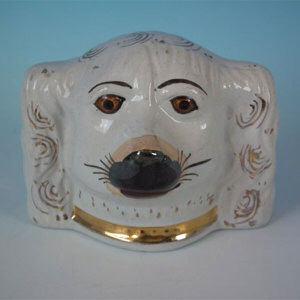 Staffordshire Pottery Spaniel Head Money Box