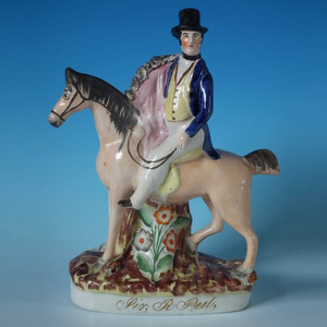 Staffordshire Pottery Sir Robert Peel on horse figure
