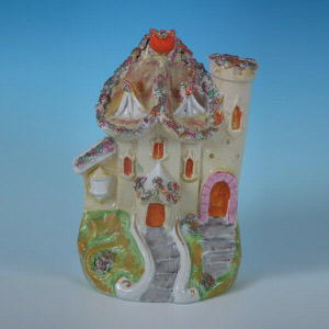 Staffordshire castle spill vase