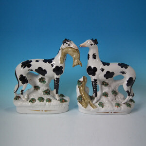 Pair Staffordshire Disraeli whippets