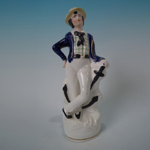 Staffordshire sailor & anchor figure
