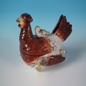 Staffordshire french hen & chicks tureen