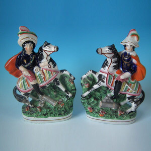Pair Staffordshire Soldiers on horseback