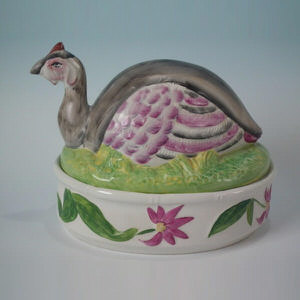 Staffordshire guinea fowl tureen