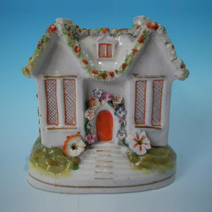 Small Staffordshire cottage pastille burner