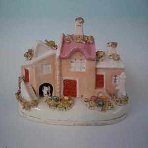 Staffordshire cottage with dog & water pump