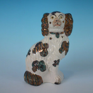 Staffordshire No.6 copper lustre spaniel