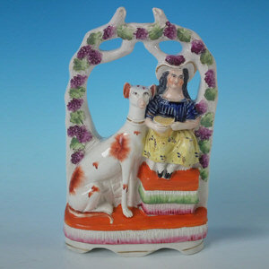Staffordshire girl & dog arbour group