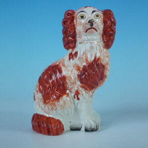 Staffordshire No.6 russet & white spaniel
