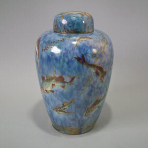 Wedgwood 'Fish' Lustre Malfrey Pot & Cover