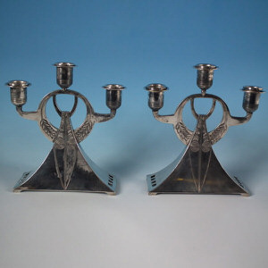 Pair WMF Art Nouveau Candelabra