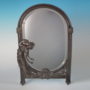 WMF Silver plated maiden & dove table mirror