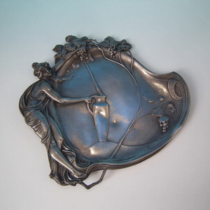 WMF maiden with grape vines card tray