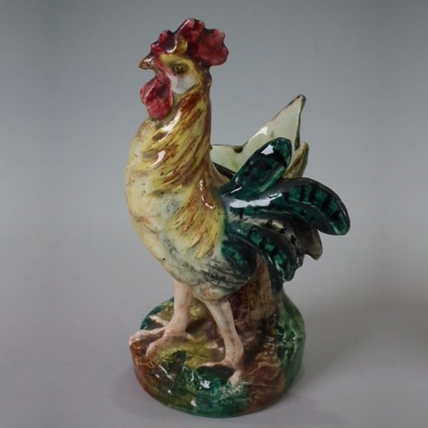 Small Massier Majolica Cockerel/Rooster spill vase - ID#21210 Image 1