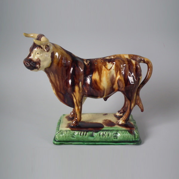 Mafra Majolica Palissy bull toothpick holder - ID#18093 Image 1