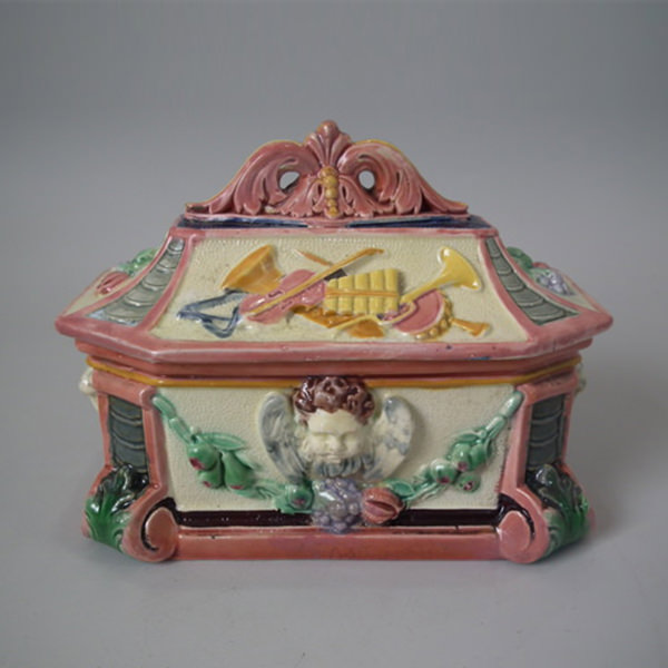 Copeland Majolica trinket box - ID#18387 Image 1