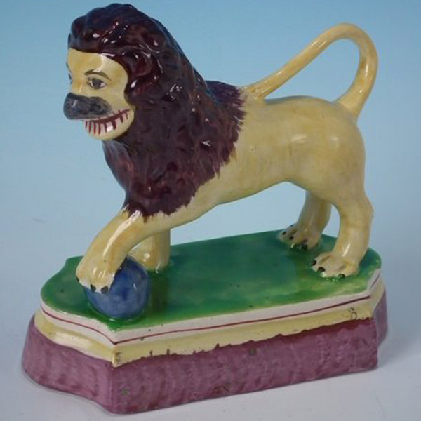 Staffordshire Pearlware Performing Lion - ID#20960 Image 1