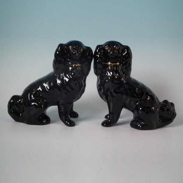 Small Pair Staffordshire Jackfield spaniels - ID#18485 Image 1