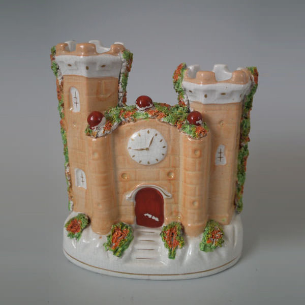 Staffordshire castle clock tower spill vase - ID#18601 Image 1