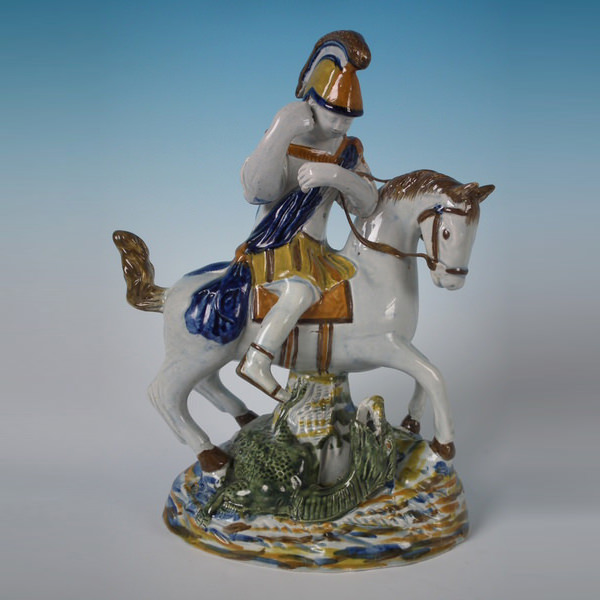Staffordshire Prattware Saint George & Dragon - ID#19674 Image 1