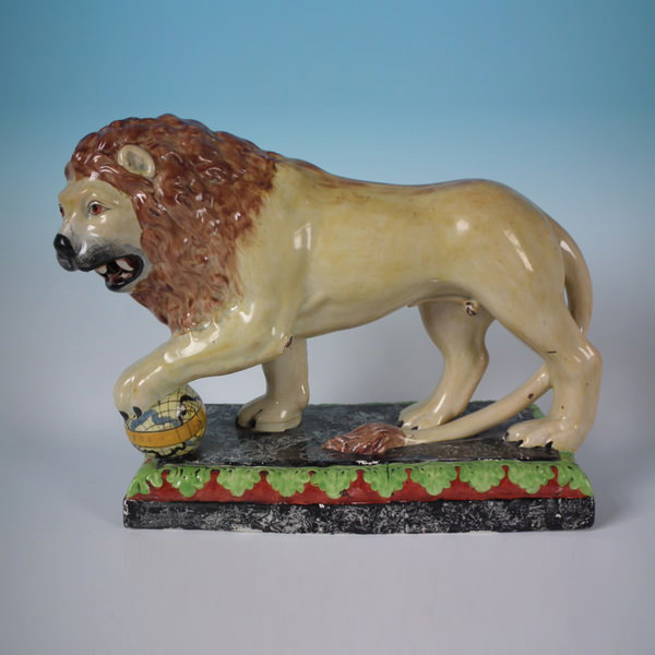Staffordshire Pearlware performing lion - ID#19677 Image 1