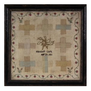 1803 Darning Sampler by Elizabeth Clark