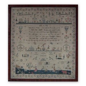 Antique Sampler, 1801, by Jane Berrey Aged 11