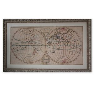 1779 Map of the World Sampler by Ann Philips