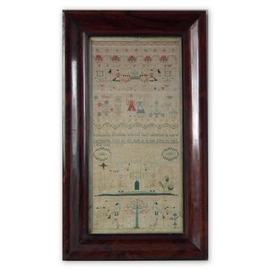 Antique Band Sampler, 1738, Elizabeth Hickman