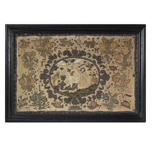 1639 Stumpwork Embroidery, 'Abraham & Isaac' by EM