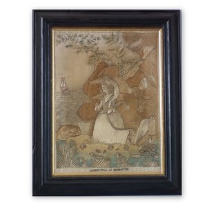 Antique Silkwork Embroidery 'Sweet Poll of Plymouth'