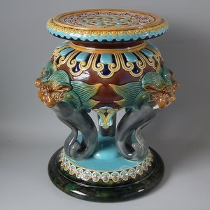 Brown Westhead Moore and Co Majolica Garden Seat